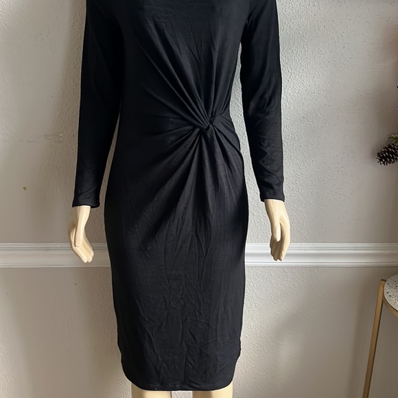 GAP Black Long Wrap Sleeve Dress Size M - Picture 2 of 8